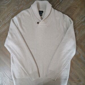 Jos. A Bank Executive Collection Sweater XL Pullover Shawl Collar LeatherButton